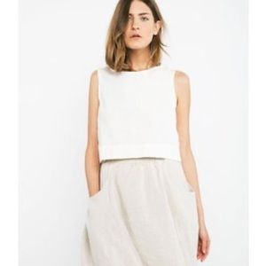Elizabeth Suzann Silk Petra Crop Ivory L
